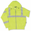 W375 ANSI Class 3 Hi-Viz Lime Hooded Sweatshirt with Zipper (X-Large)